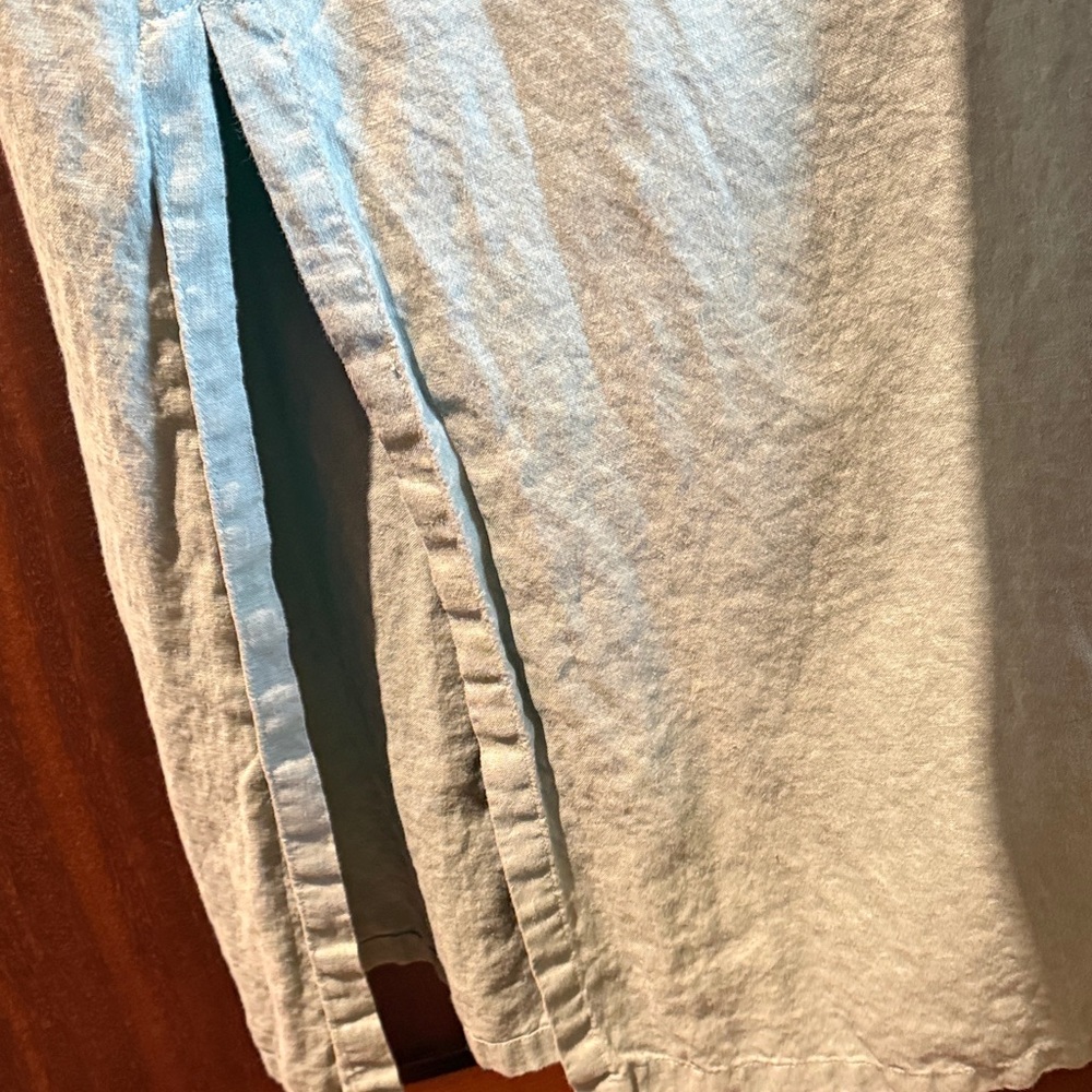 Sage Green Tie-Front Linen Dress - Picture 3 of 4